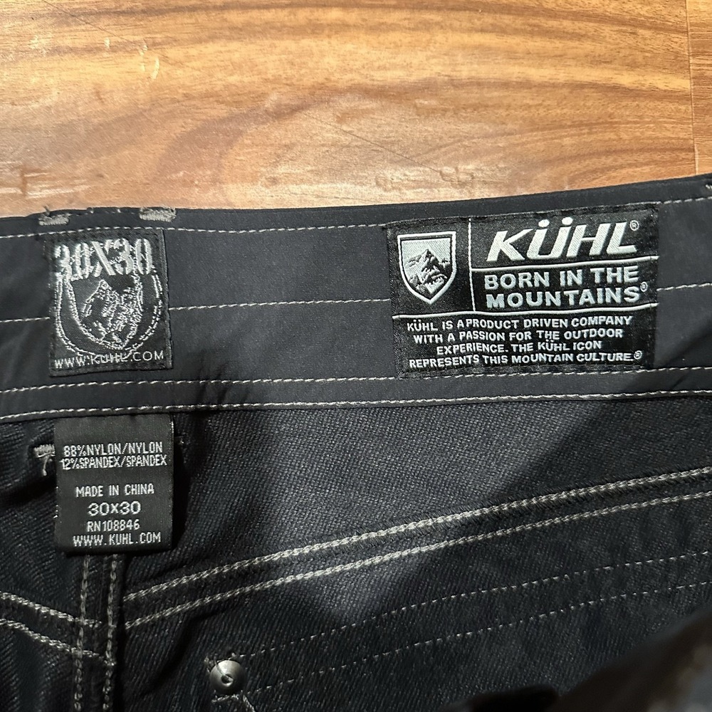 Kuhl Raid Pants Mens 30x30 Black Softshell Hiking Zip Pocket Stretch Outdoor - Picture 5 of 10